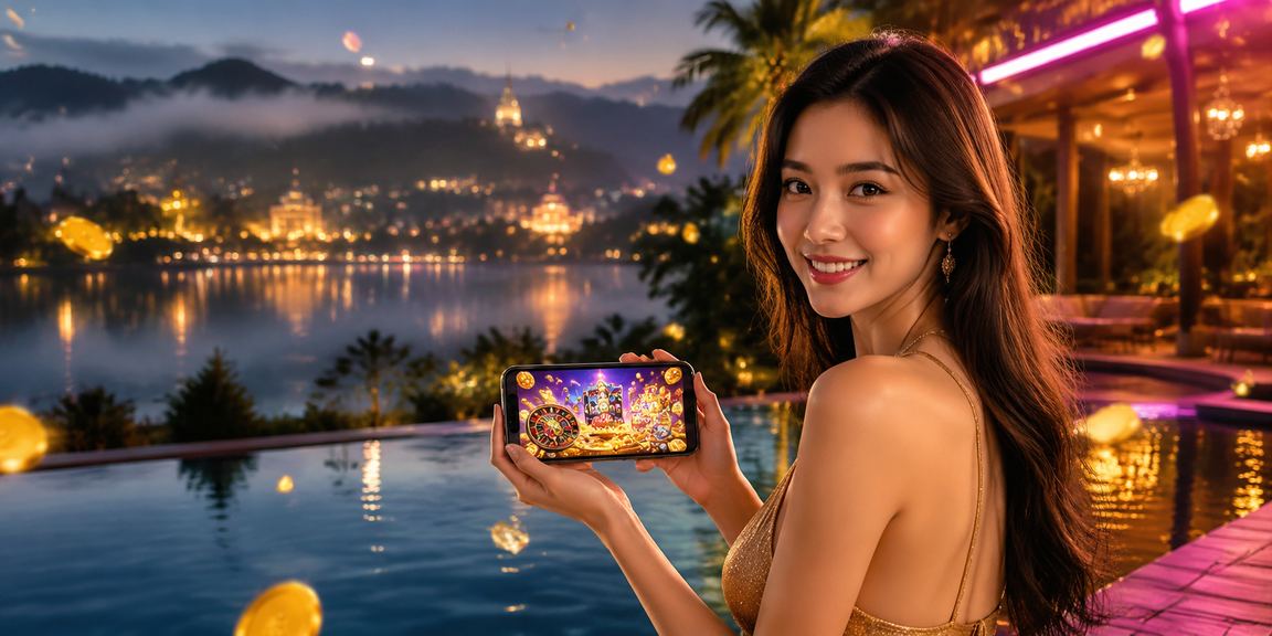 Người dùng trải nghiệm ứng dụng casino neon tại Đà Lạt về đêm — không khí giải trí hiện đại